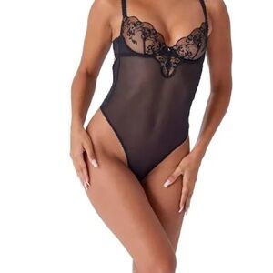 Gossard VIP Taboo Body Balcony Bodysuit Lace Sexy Sheer Lingerie 30DDD